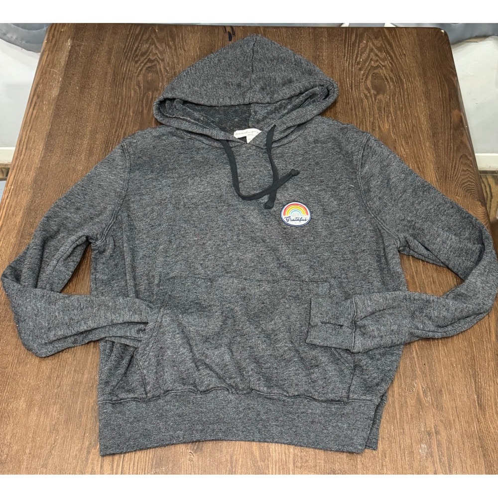 Spiritual Gangster Grateful Rainbow Graphic Hoodie Sweatshirt Women's Small Flaw